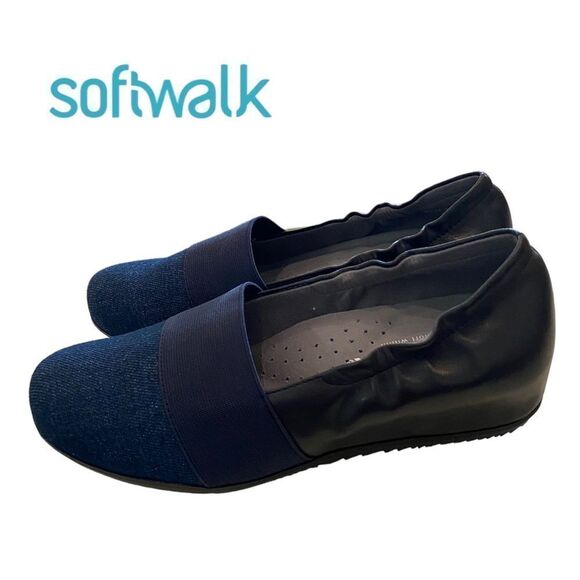 NEW in Box SOFTWALK Wonder Denim Navy Flats Loafers 5.5 - Picture 1 of 6
